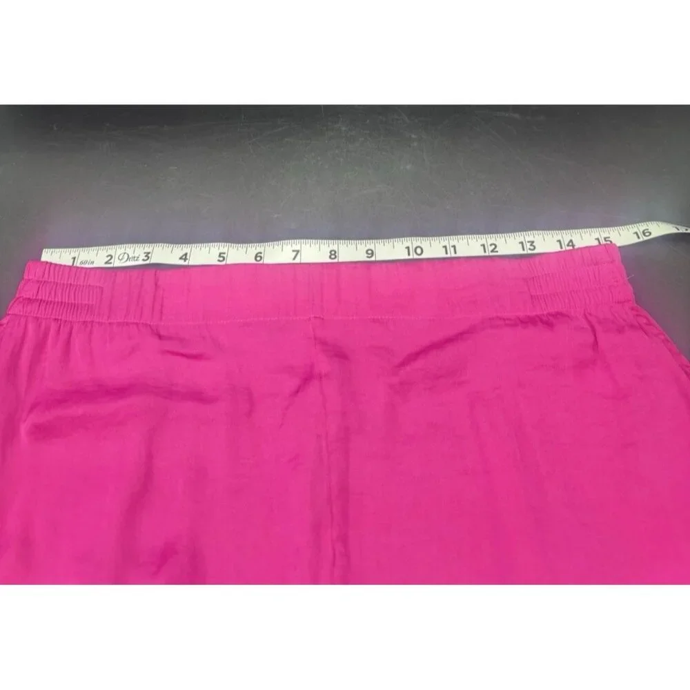 Soma Womens Deep Rose Pink‎ Lace Trim Satin Pajama Shorts M Loungewear Sexy